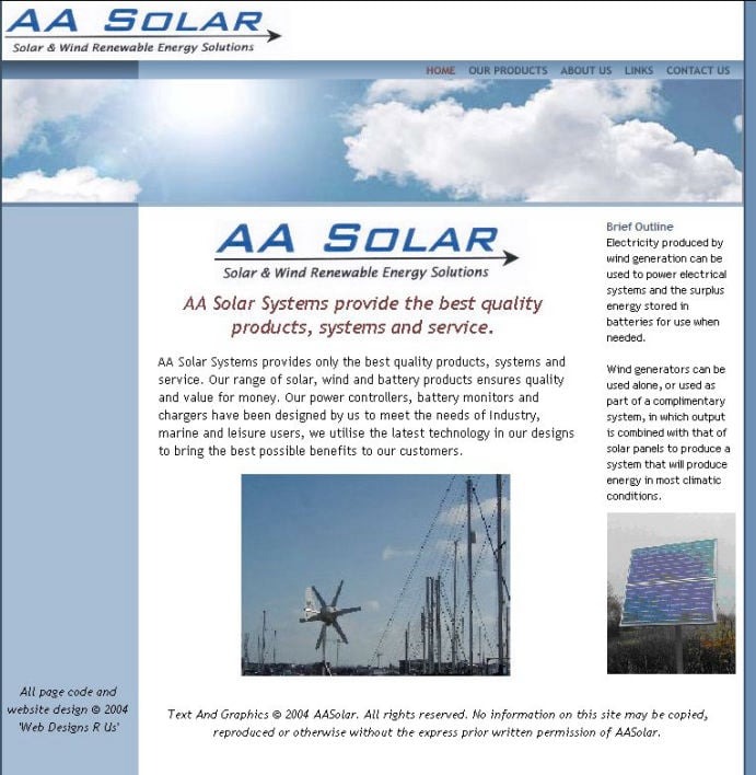 AA Solar website